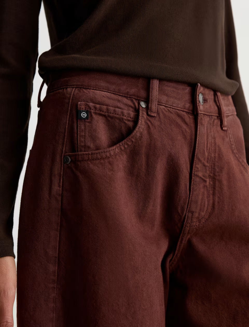 HATTIE CROP - HIGH RISE BARREL - CHESTNUT
