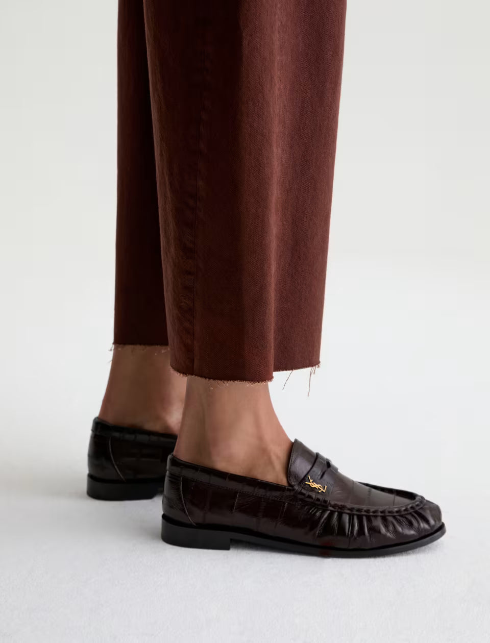 HATTIE CROP - HIGH RISE BARREL - CHESTNUT