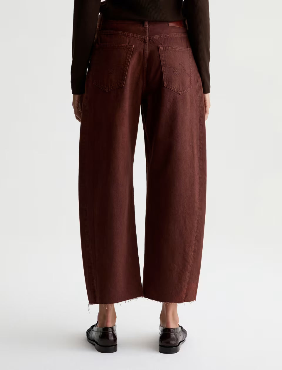 HATTIE CROP - HIGH RISE BARREL - CHESTNUT