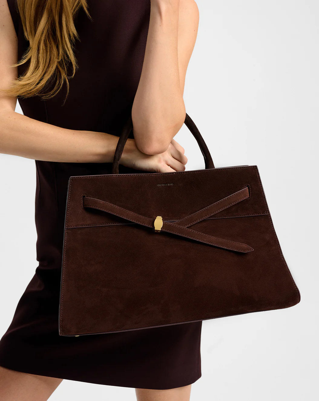 LARGE SUEDE VERONICA BEARD DASH BAG - ESPRESSO