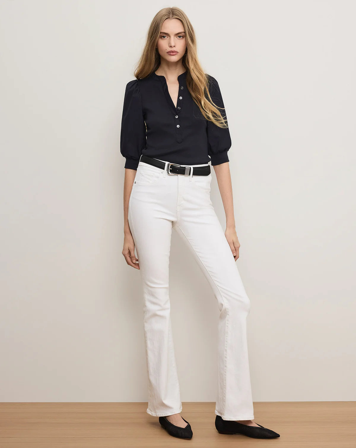 BEVERLY SKINNY-FLARE JEAN - WHITE