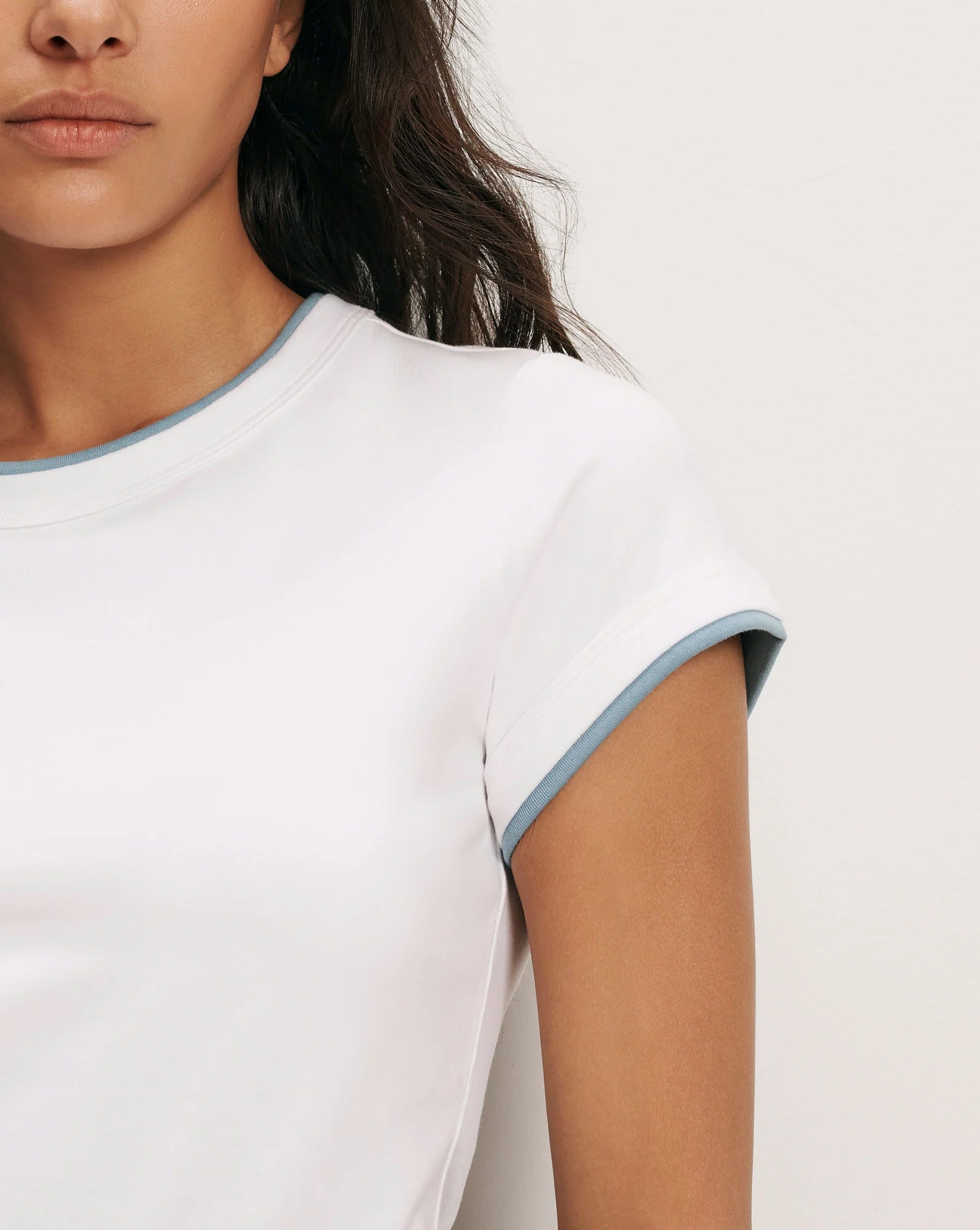 DEVIN CREWNECK T-SHIRT - WHITE/BLUE RIVER