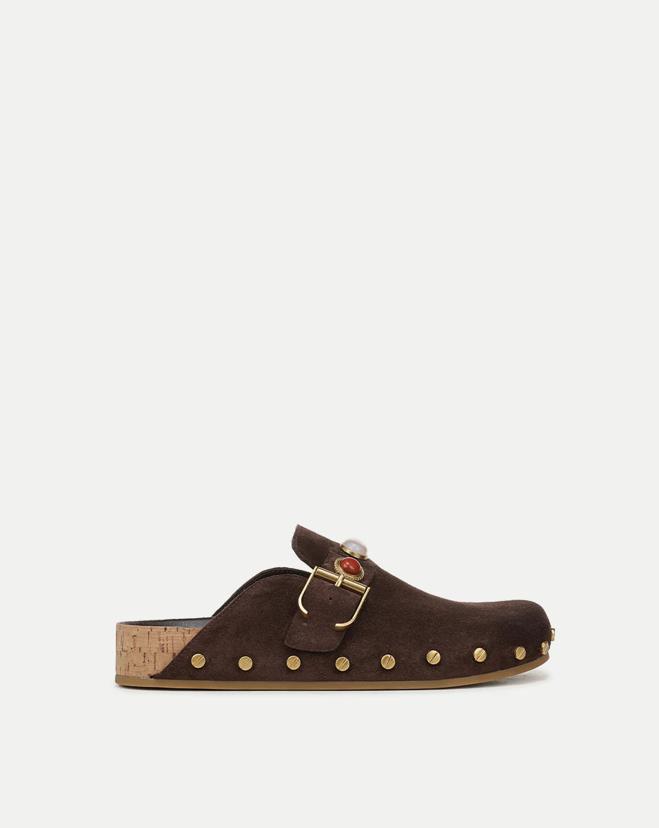FERN EMBELLISHED CLOG - ESPRESSO