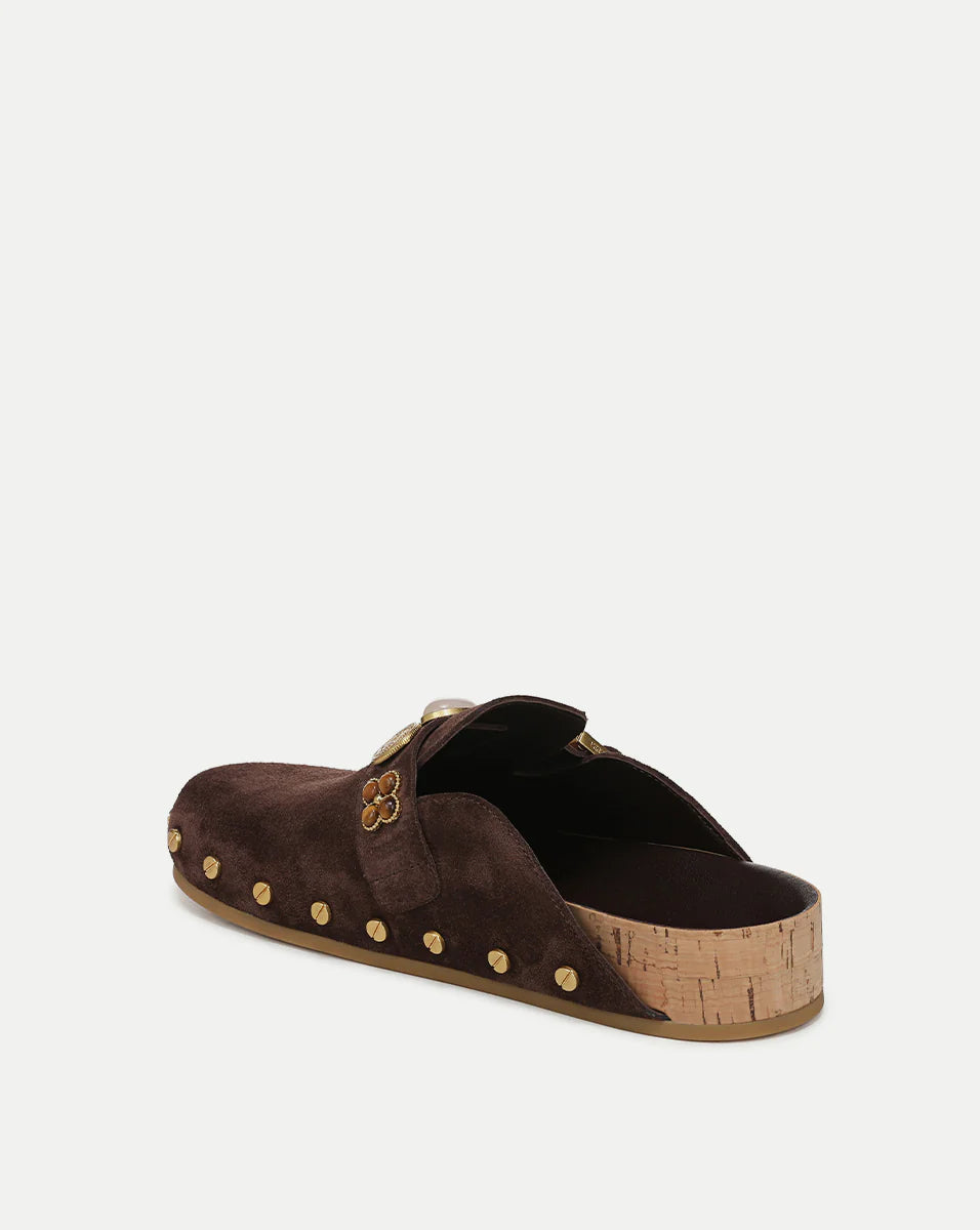 FERN EMBELLISHED CLOG - ESPRESSO