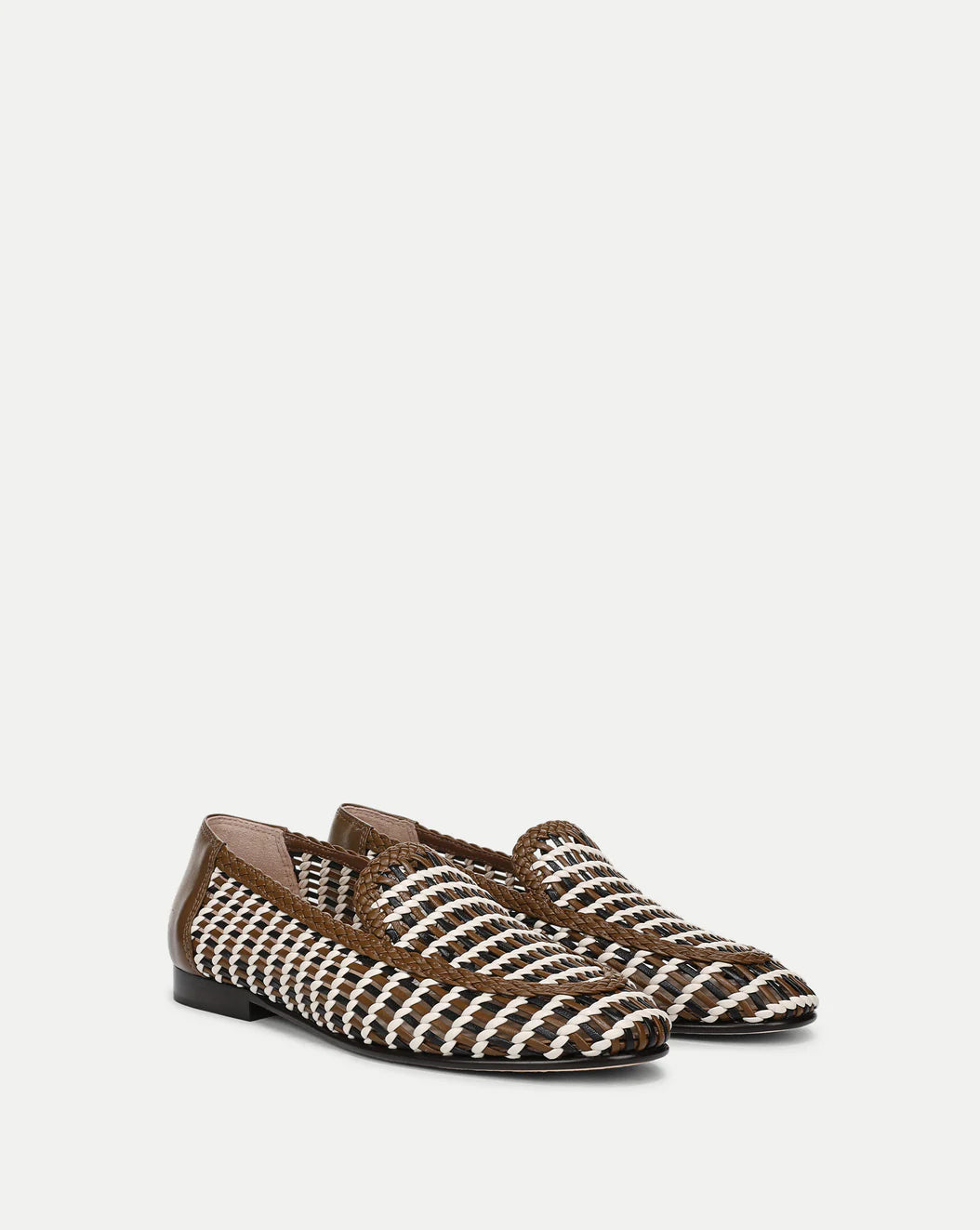 PRILLA WOVEN LEATHER LOAFER - BROWN MULTI