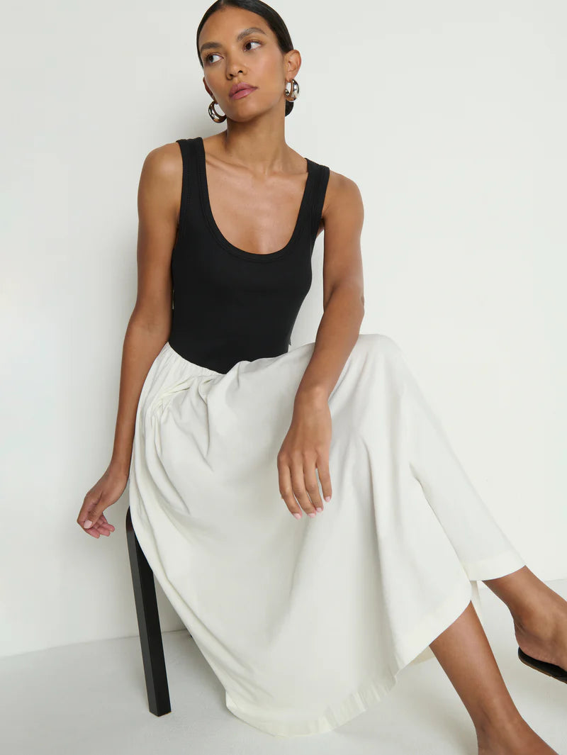 KARLA MIDI DRESS - PORCELIAN COLOR BLOCK