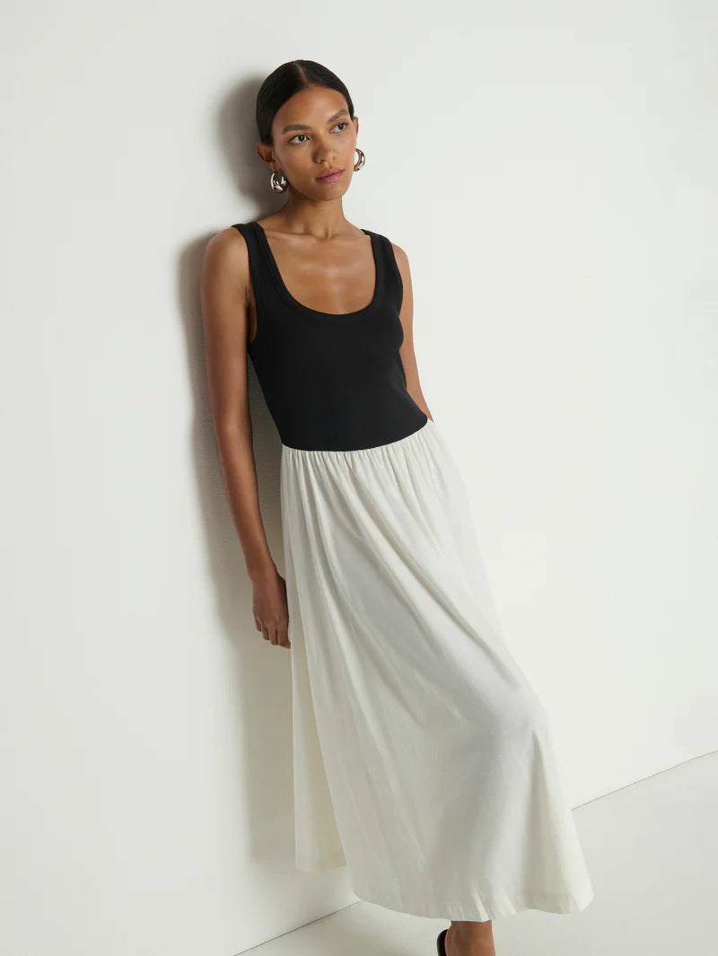 KARLA MIDI DRESS - PORCELIAN COLOR BLOCK