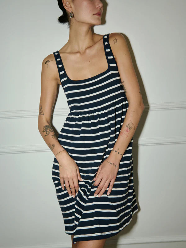 KITTY BABY DOLL DRESS - NAVY PLAYA STRIPE