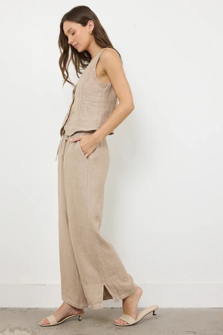 BEACHFRONT LINEN PANT - SANDSTONE