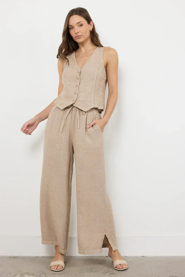 BEACHFRONT LINEN PANT - SANDSTONE