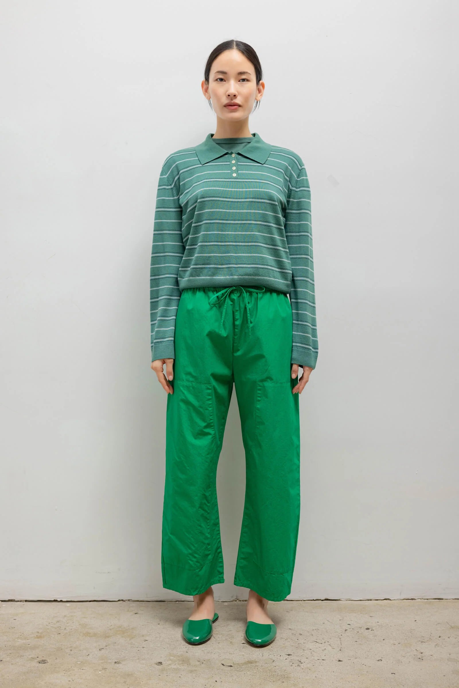 JAMES STRIPE POLO - BASIL STRIPE