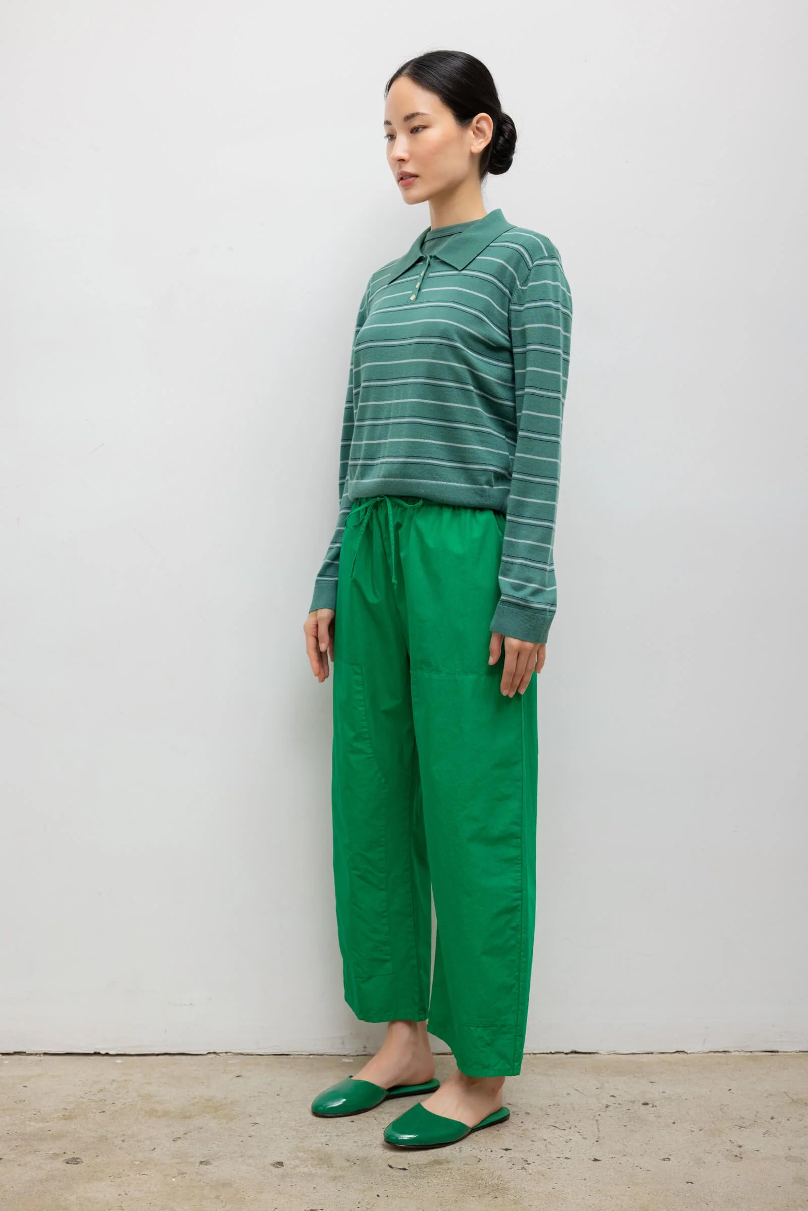 JAMES STRIPE POLO - BASIL STRIPE