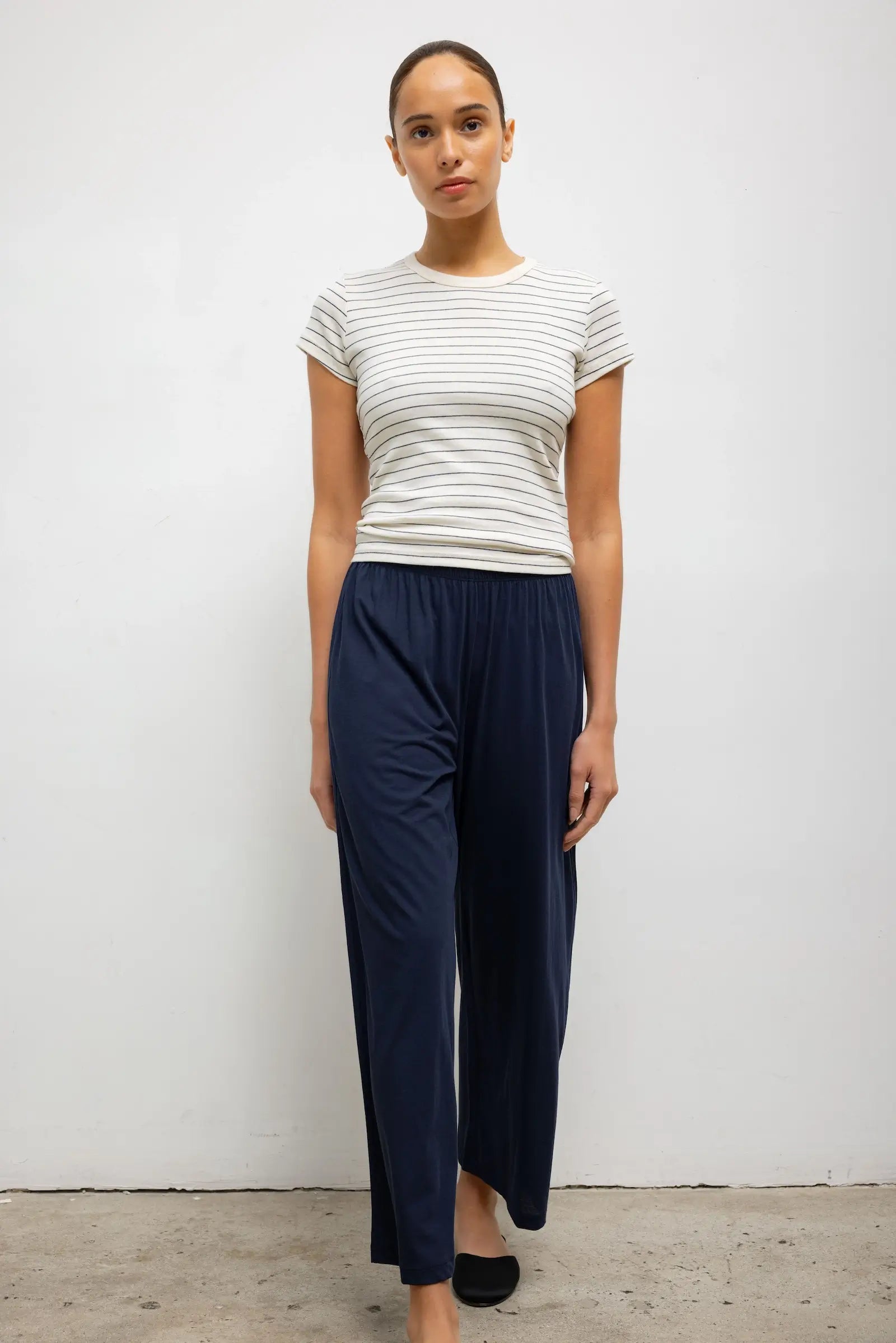 NANDO STRIPE SLIM FIT TEE - CLASSIC/MIDNIGHT STRIPE