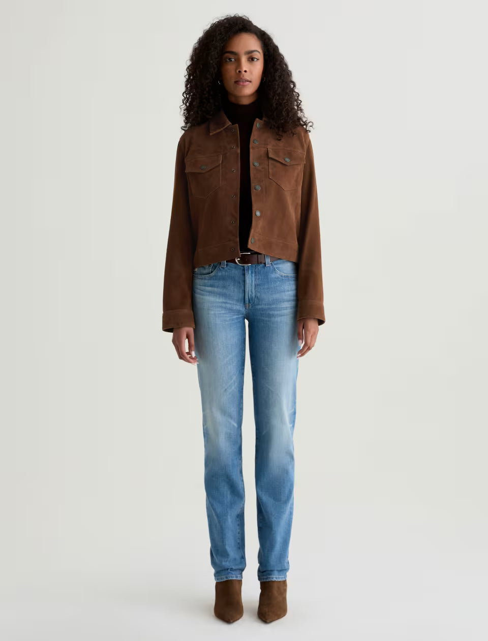 MOLLY - FRINGED TRUCKER JACKET - TOFFEE