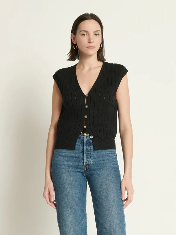 MORGANNA SWEATER VEST - BLACK
