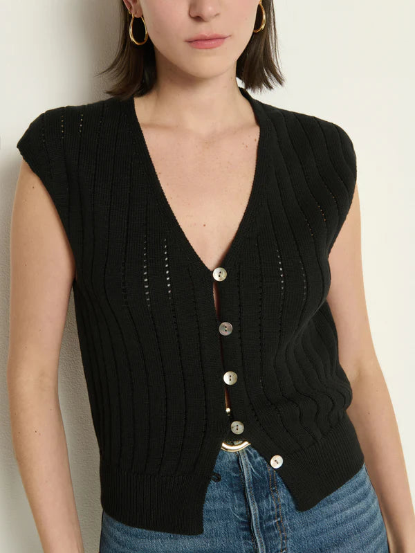 MORGANNA SWEATER VEST - BLACK