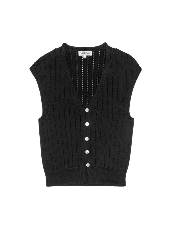 MORGANNA SWEATER VEST - BLACK