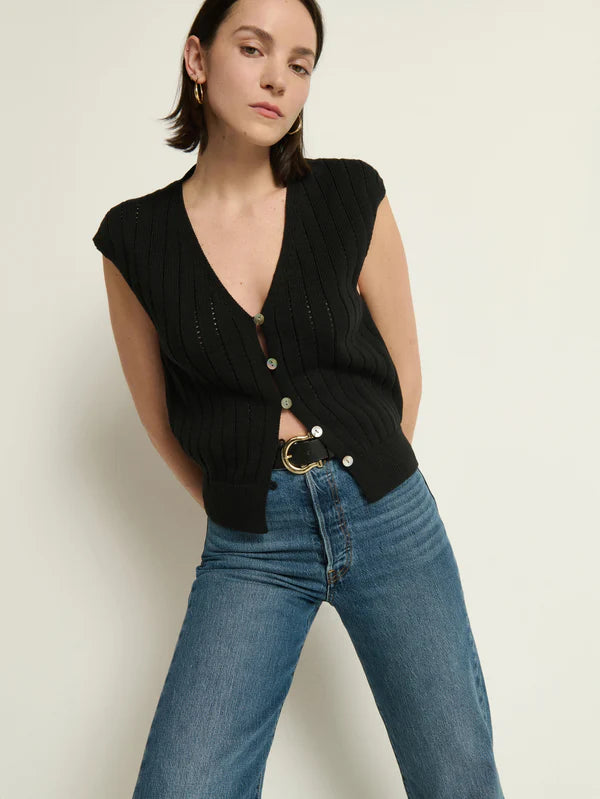 MORGANNA SWEATER VEST - BLACK