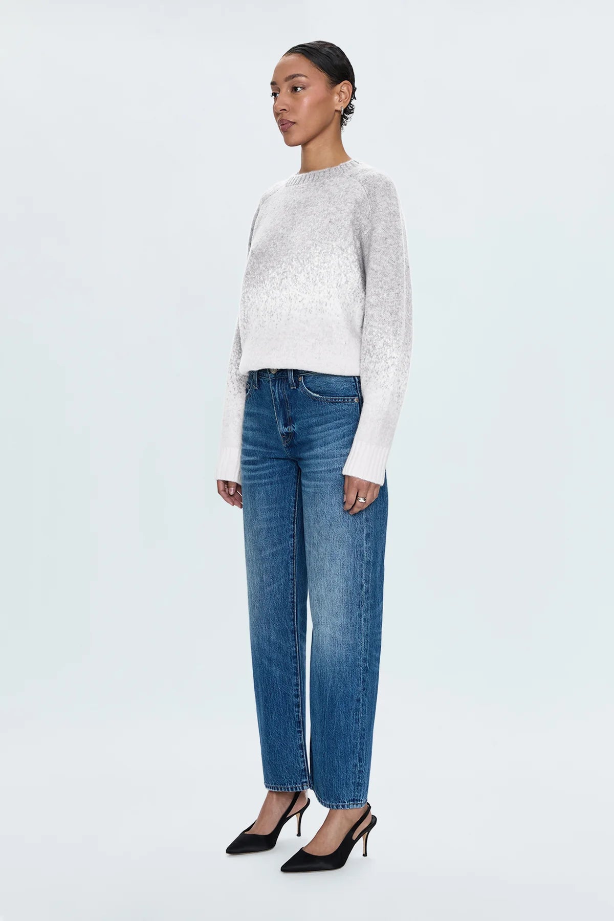 LEXI MID RISE BOWED STRAIGHT JEAN - TRANSCEND