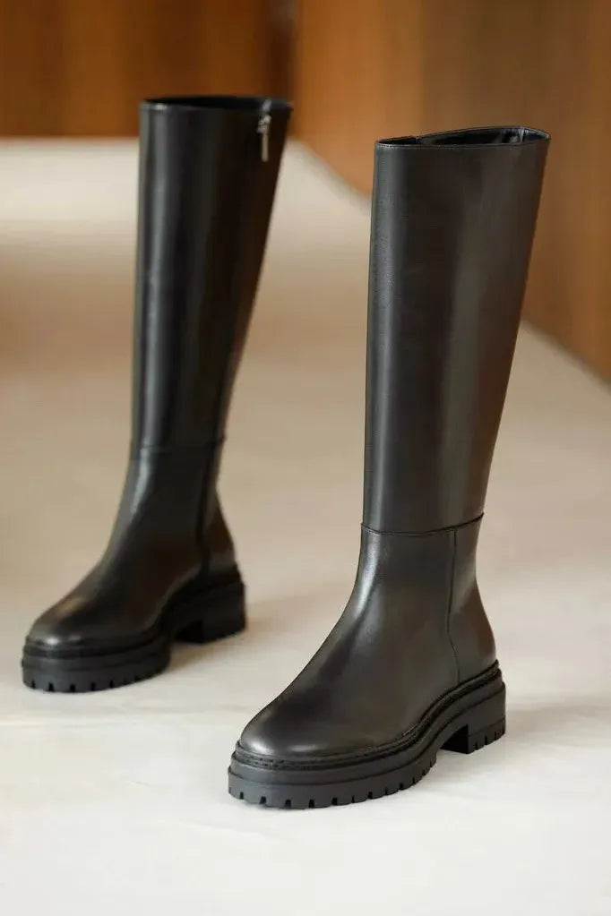 KNEE HIGH BOOTS - PERRY BOOT - PASSION BLACK