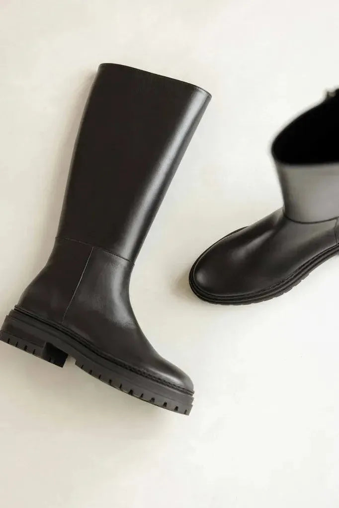 KNEE HIGH BOOTS - PERRY BOOT - PASSION BLACK