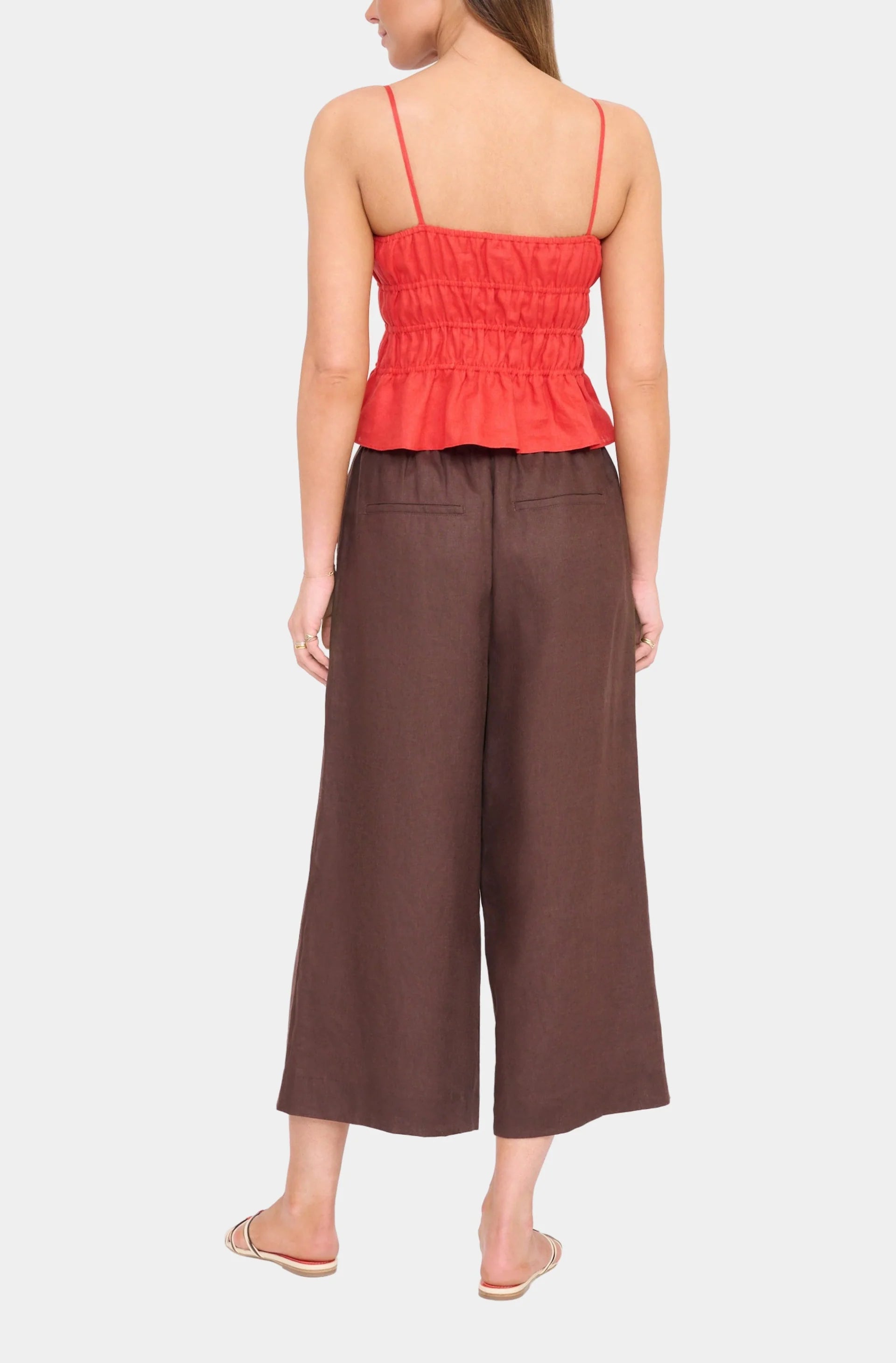 MATEO LINEN CROPPED PANT - ROOT