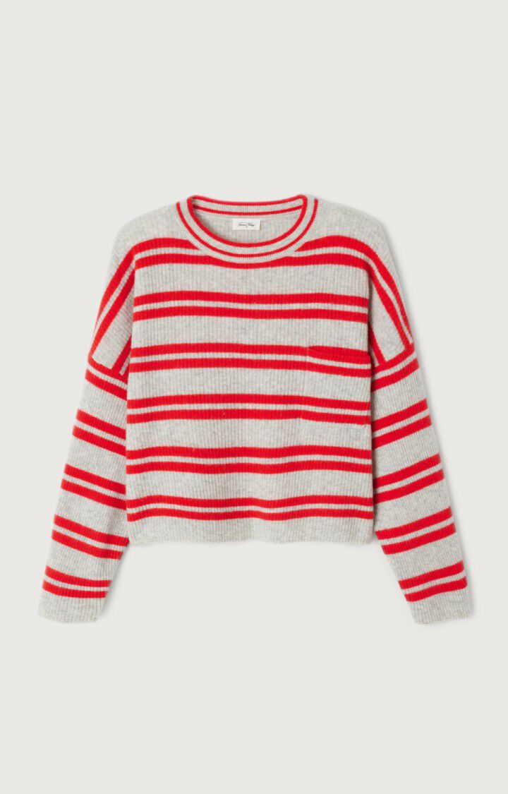 WOMEN'S JUMPER RAXOW - HEATHER GRAY / STRAWBERRY STRIPES