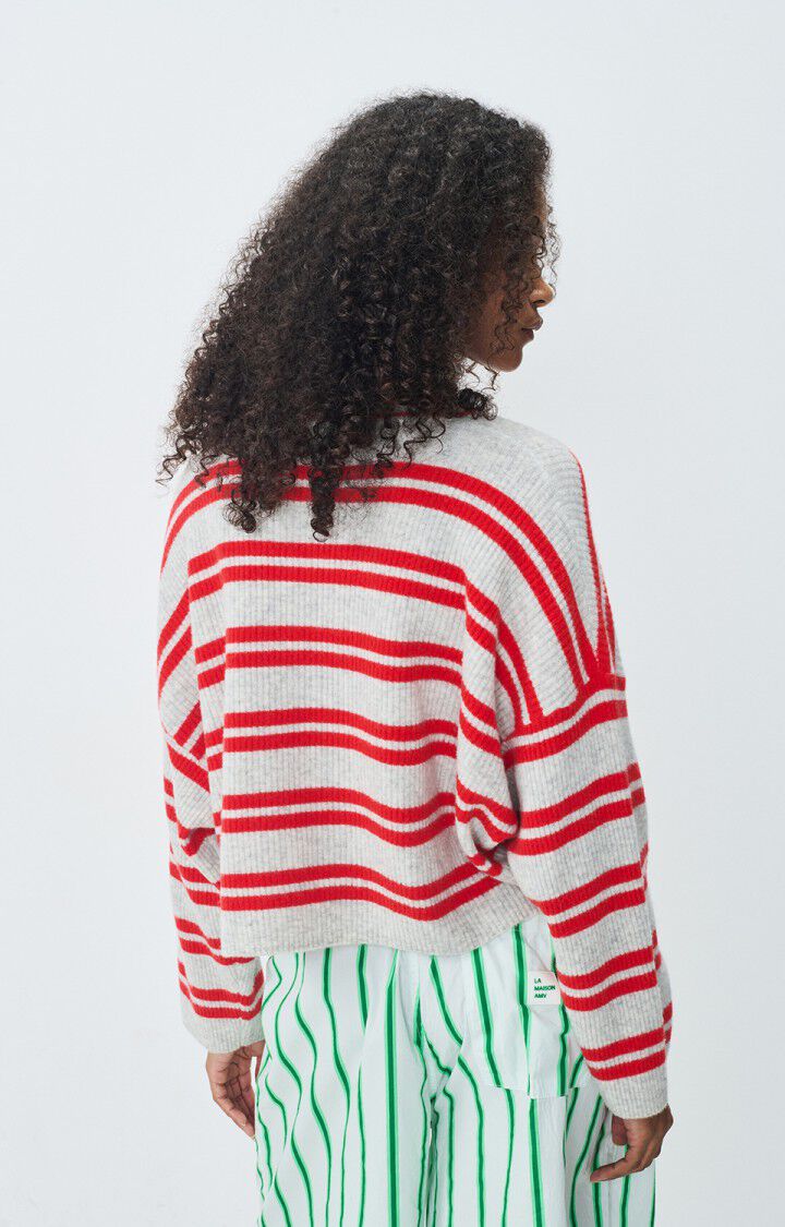 WOMEN'S JUMPER RAXOW - HEATHER GRAY / STRAWBERRY STRIPES