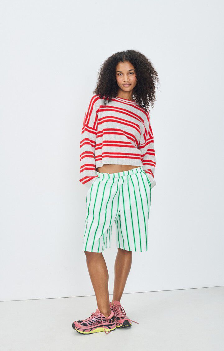 WOMEN'S JUMPER RAXOW - HEATHER GRAY / STRAWBERRY STRIPES