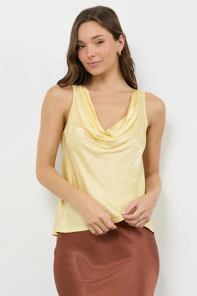 CHARLOTTE SATIN TANK - BUTTER