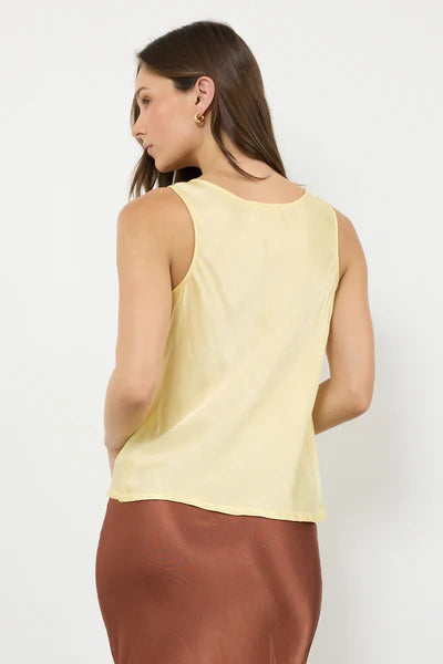 CHARLOTTE SATIN TANK - BUTTER