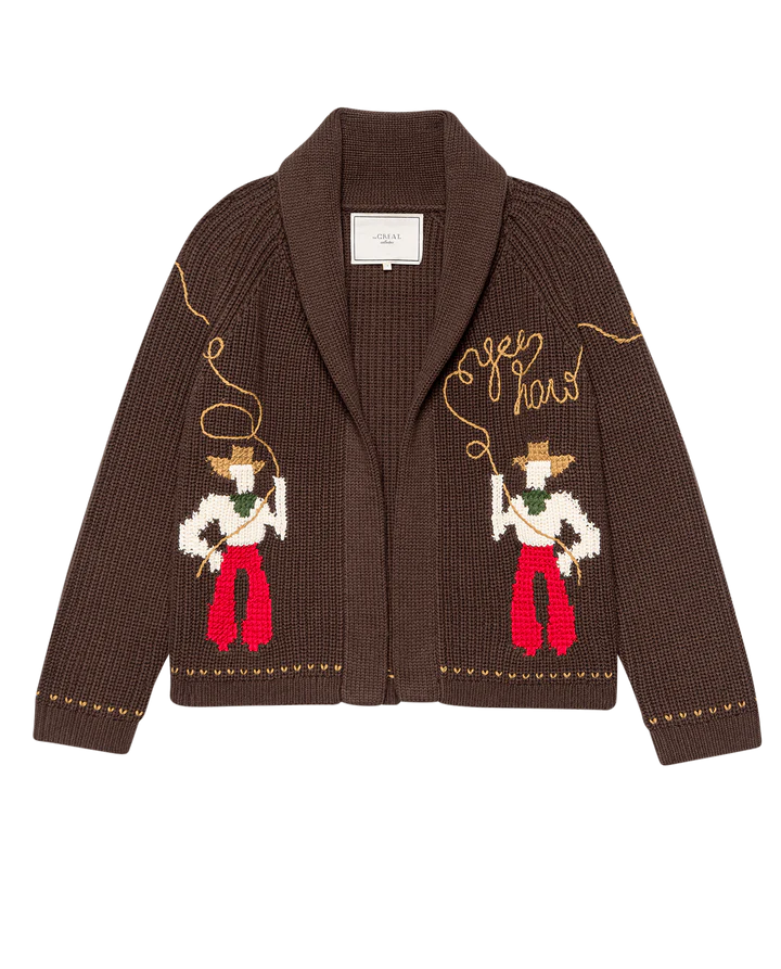 THE LASSO LODGE CARDIGAN - UMBER