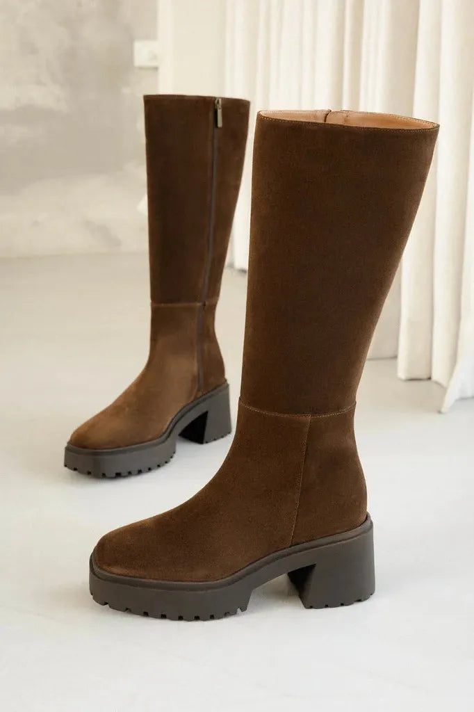 KNEE HIGH BOOTS - SANDRA - ROCKIES BROWN