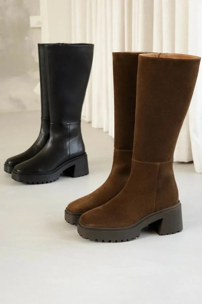 KNEE HIGH BOOTS - SANDRA - ROCKIES BROWN