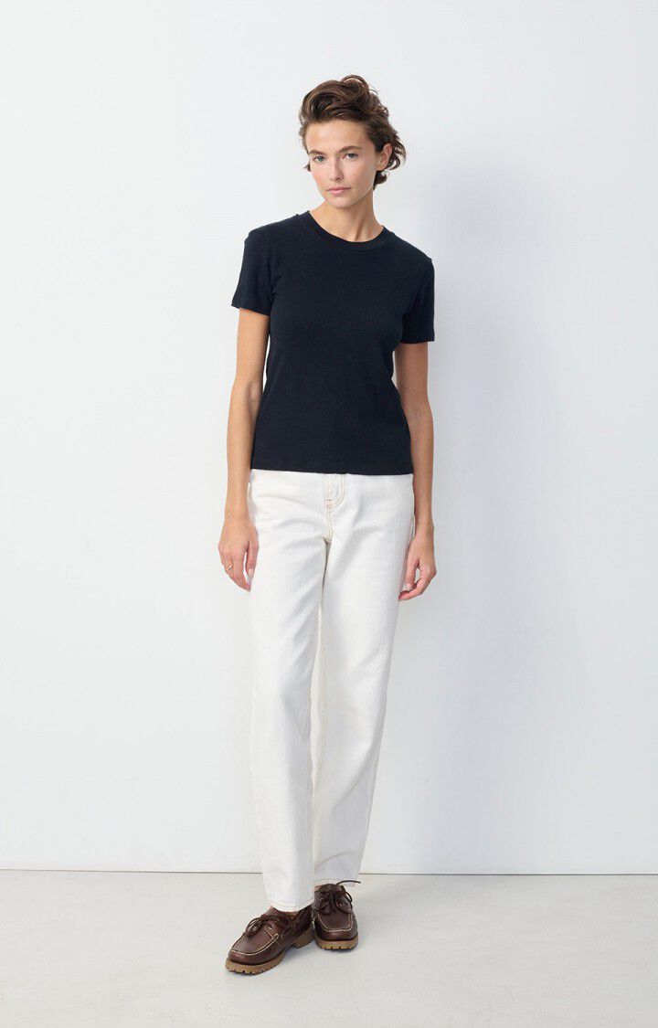 WOMEN'S T-SHIRT SONOMA - CREW NECK - BLACK