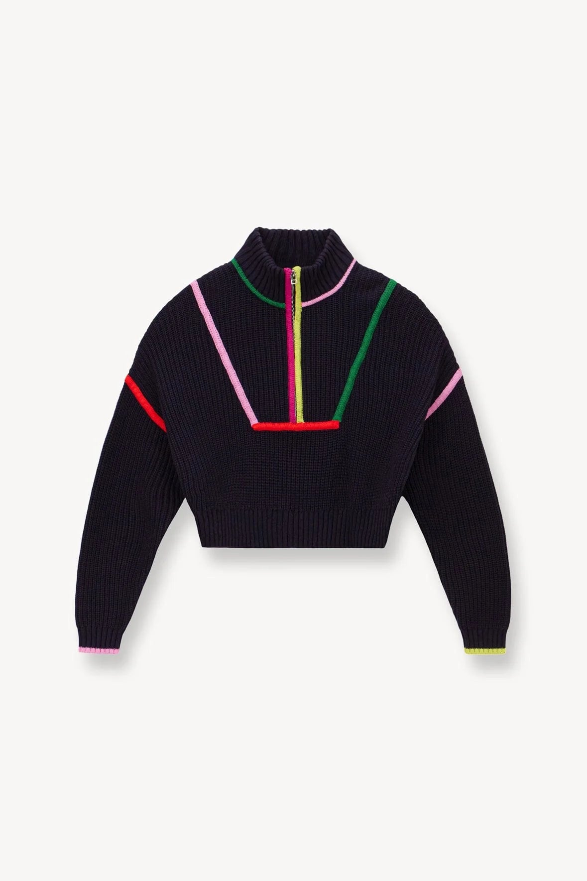 CROPPED HAMPTON SWEATER - NAVY MULTI