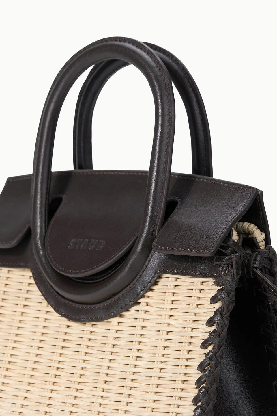 MAUDE MINI WICKER CARRYALL - NATURAL/ESPRESSO