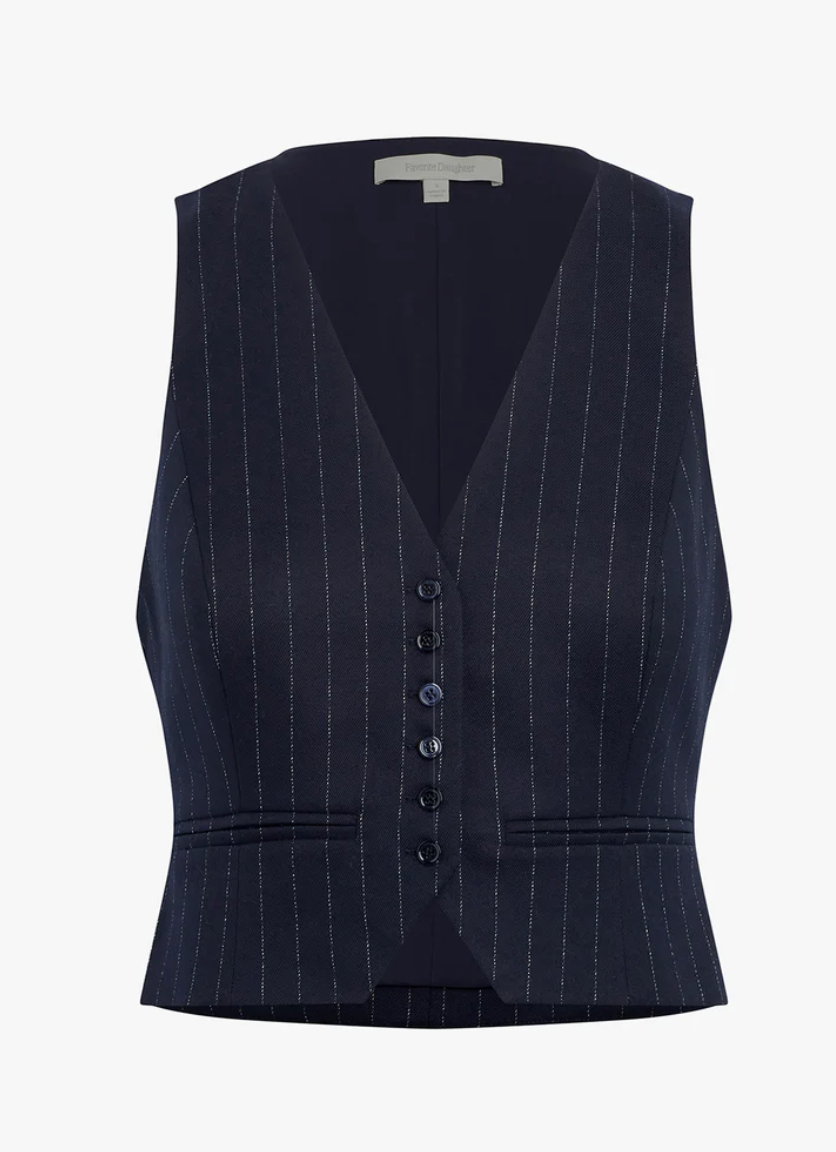 THE FAVORITE VEST - NAVY PINSTRIPE