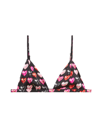 LUXE TRIANGLE BRA - HEARTBREAKER PRINT