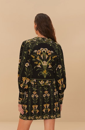 FLOWERS ARCH BLACK CARDIGAN