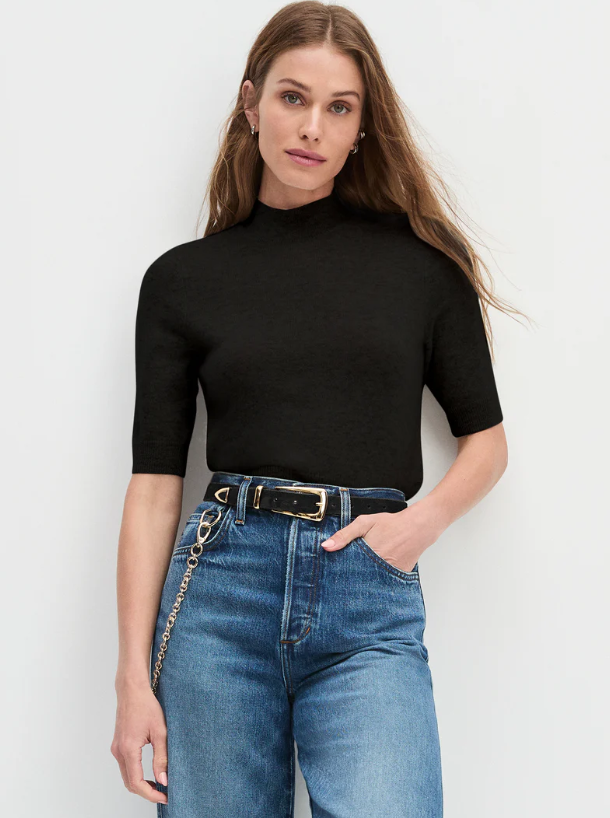 THE SUEDE STATEMENT BELT - BLACK/GOLD