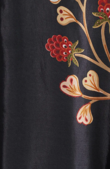 BERRY GARDEN BLACK MINI DRESS