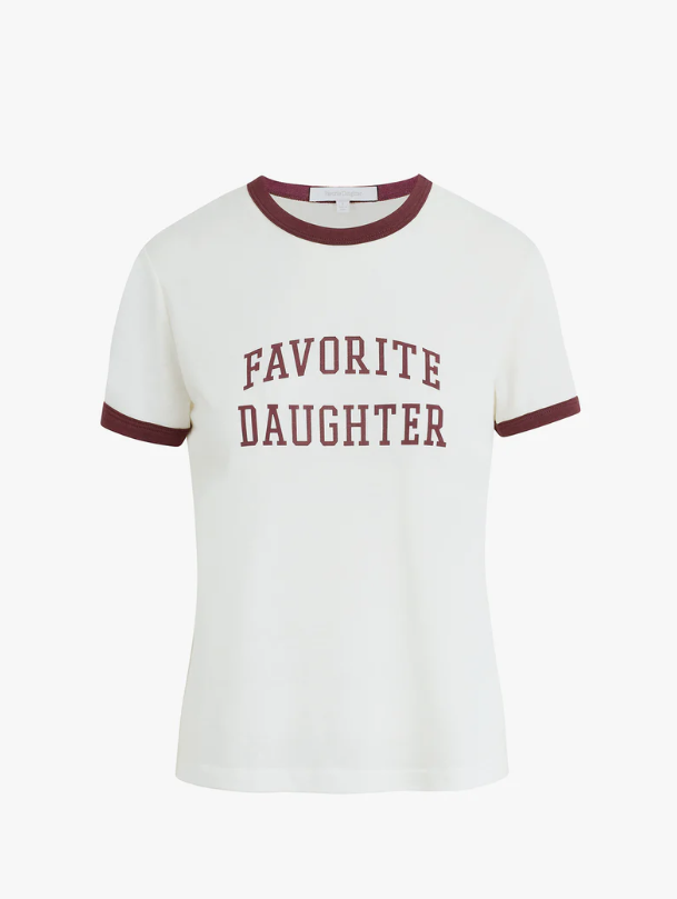 THE COLLEGIATE RINGER TEE - WHITE/BURGUNDY