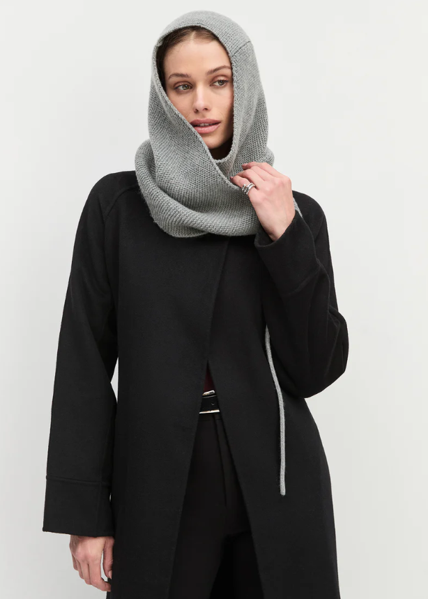 HOODED SCARF - HEATHER GREY