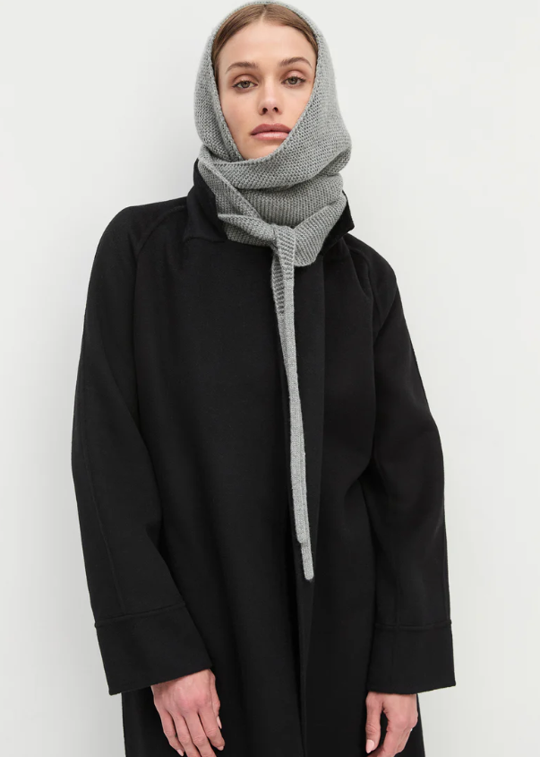 HOODED SCARF - HEATHER GREY
