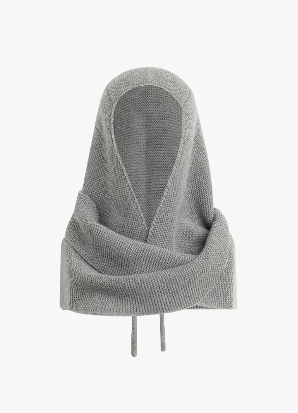 HOODED SCARF - HEATHER GREY