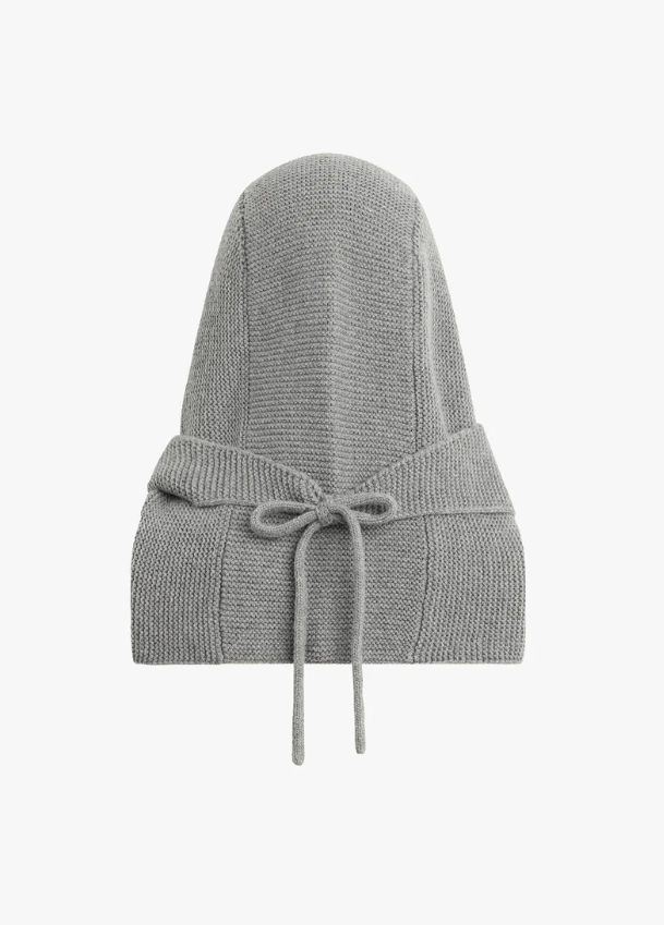 HOODED SCARF - HEATHER GREY