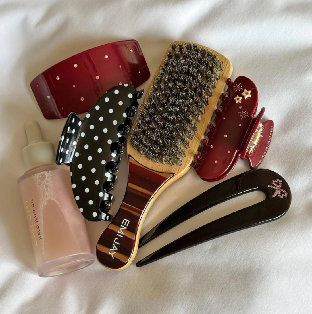 BIG EFFING CLIP IN NOIR POLKA DOT