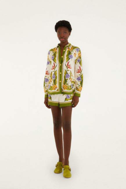 SAND TROPICAL SCARF LENZING ECOVERO SHIRT