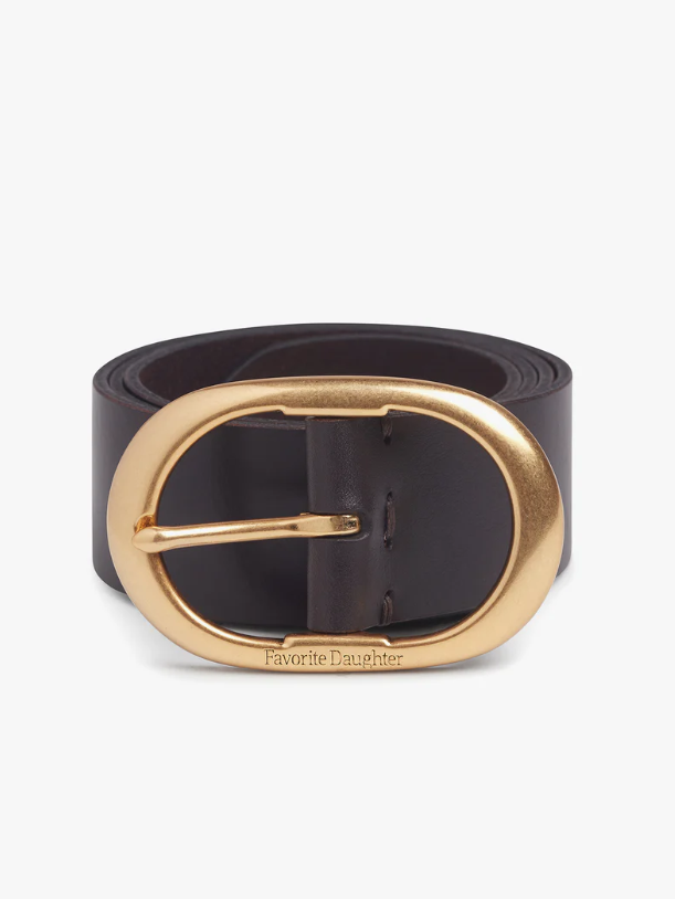 THE JEAN BELT - BROWN/ANTIQUE BRASS